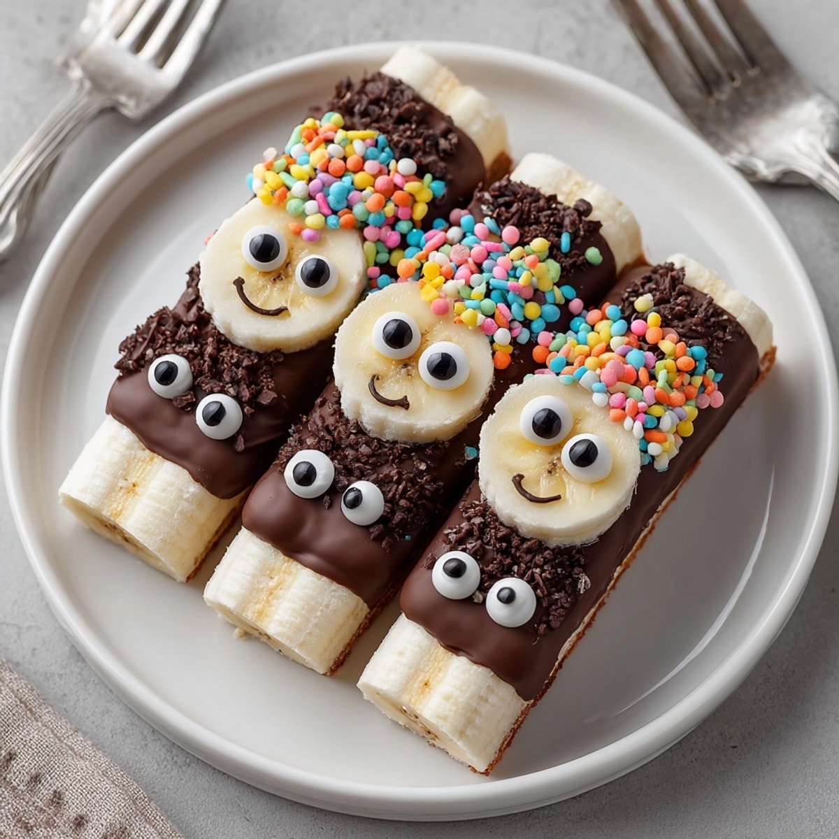 Festive homemade Spooky Chocolate-Covered Banana Bites, a healthy and delicious Halloween dessert.