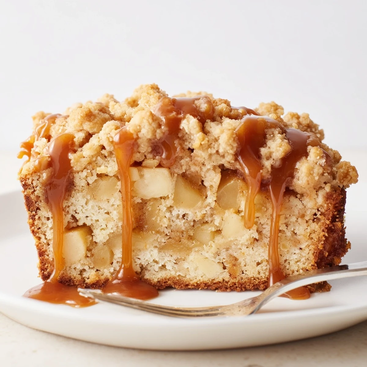 Deliciously spiced Cream Soda Caramel Apple Muffin Loaf warm from the oven.  