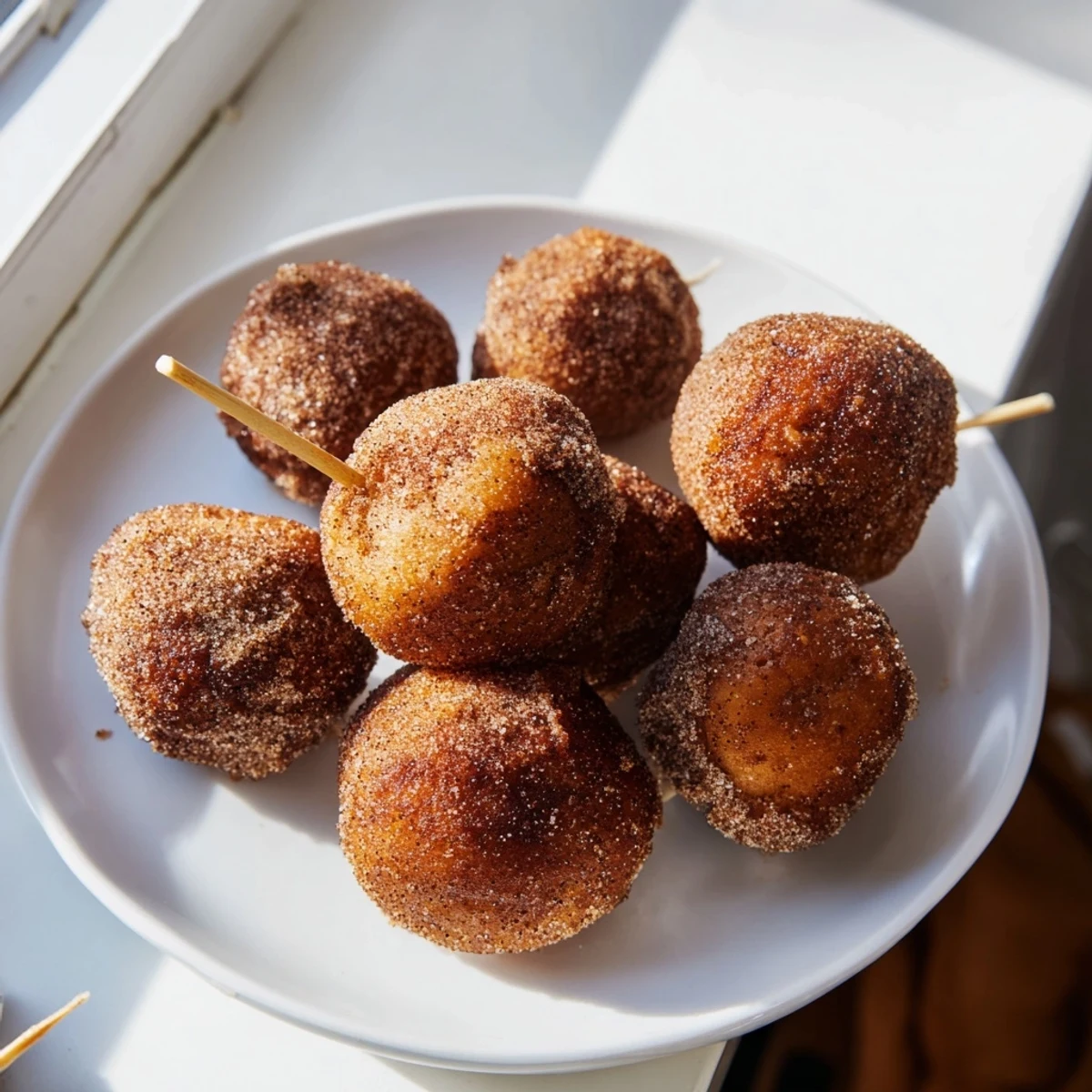 Fluffy Chai Pumpkin Churro Cake Pops dusted with sweet cinnamon-sugar for dessert delight.  