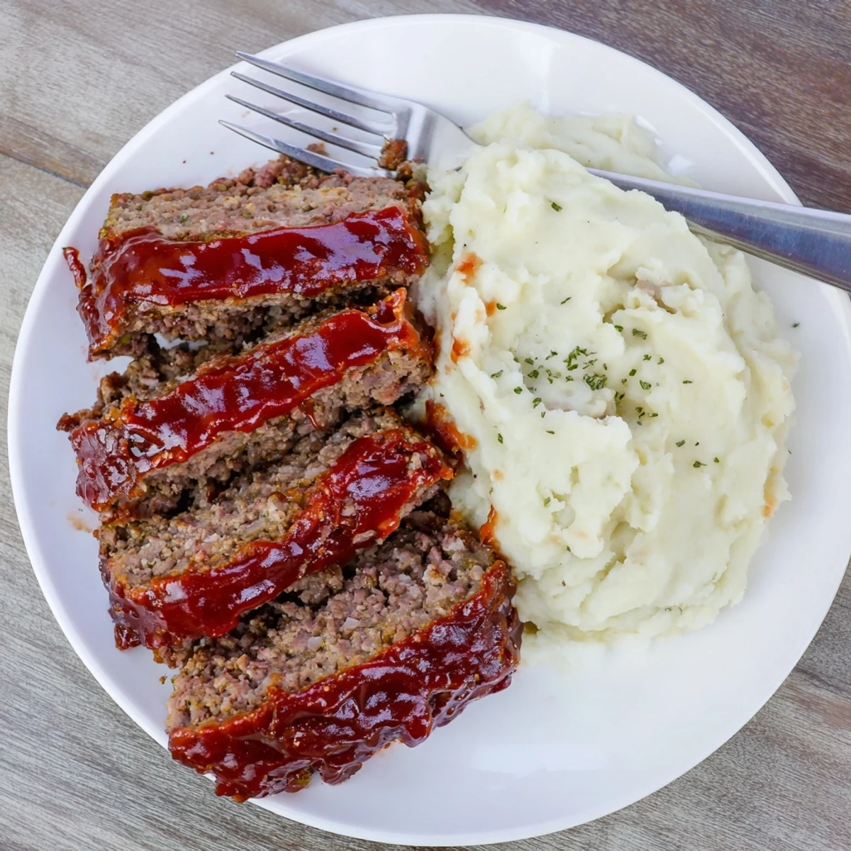 Comforting Classic Meatloaf topped with tangy glaze, creating an irresistible family dinner.  