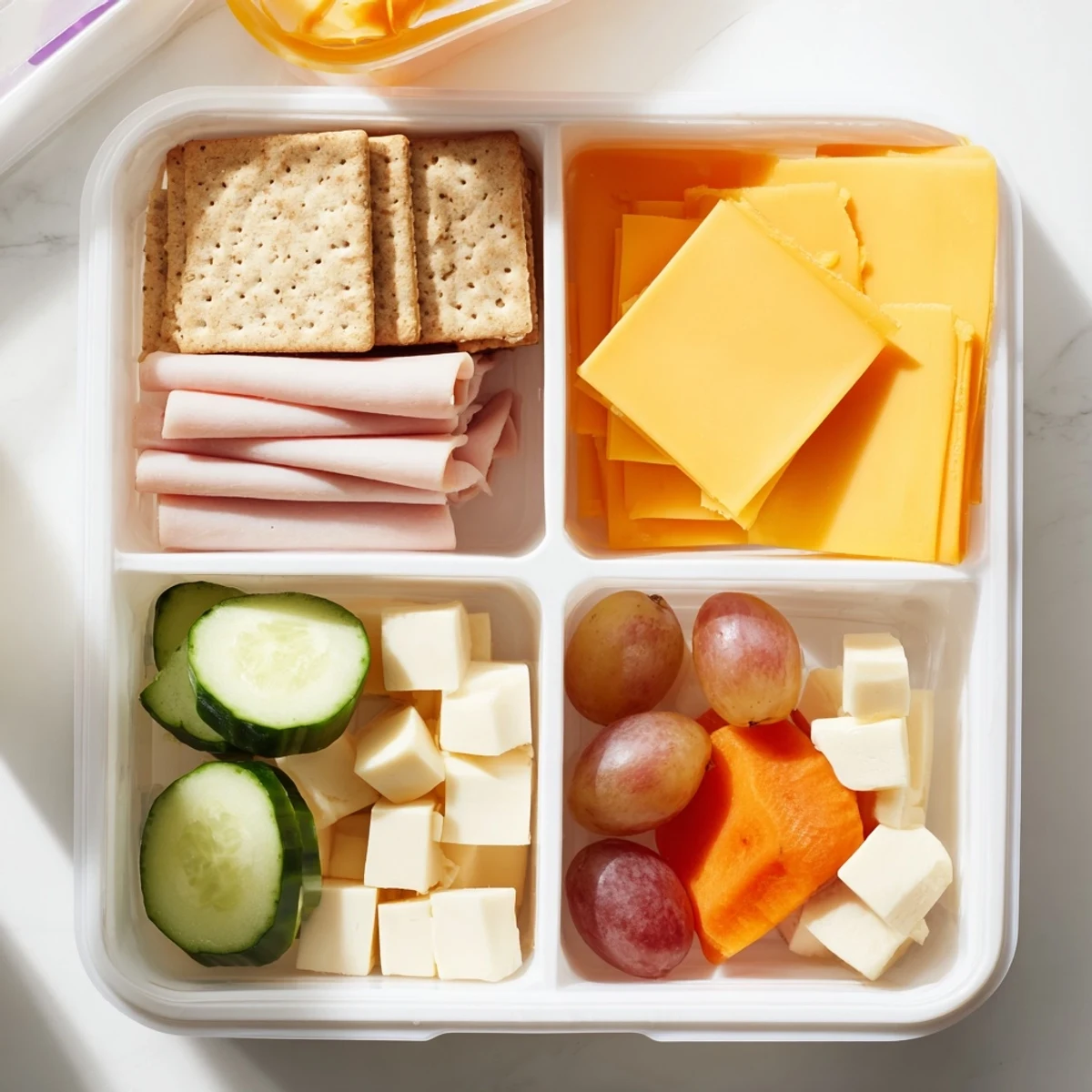 Assemble your own DIY Lunchables Tray with various ingredients, perfect for a quick and easy snack anytime.