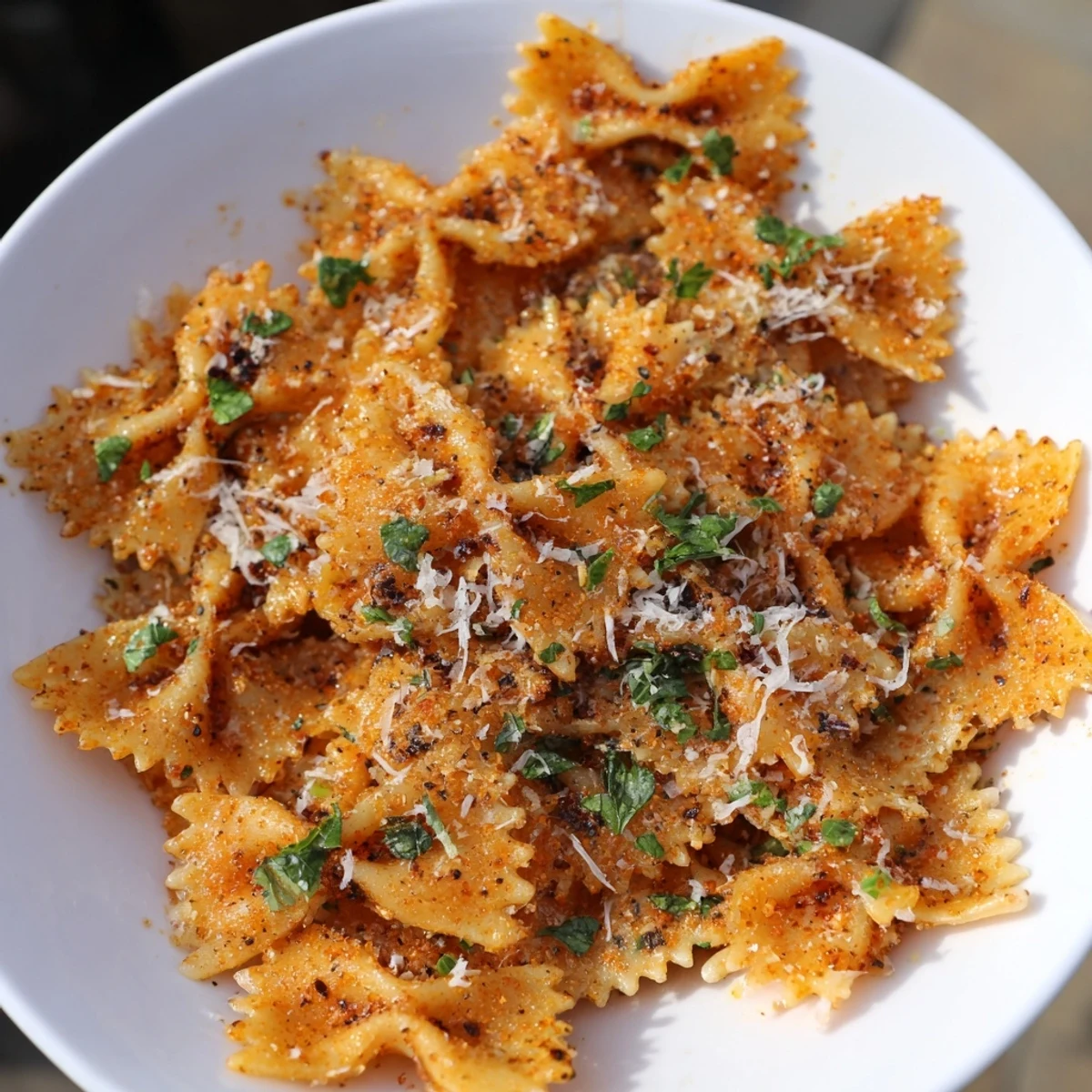 Golden, crunchy Lightened Christmas Pasta Chips seasoned with festive spices; an appetizer delight.