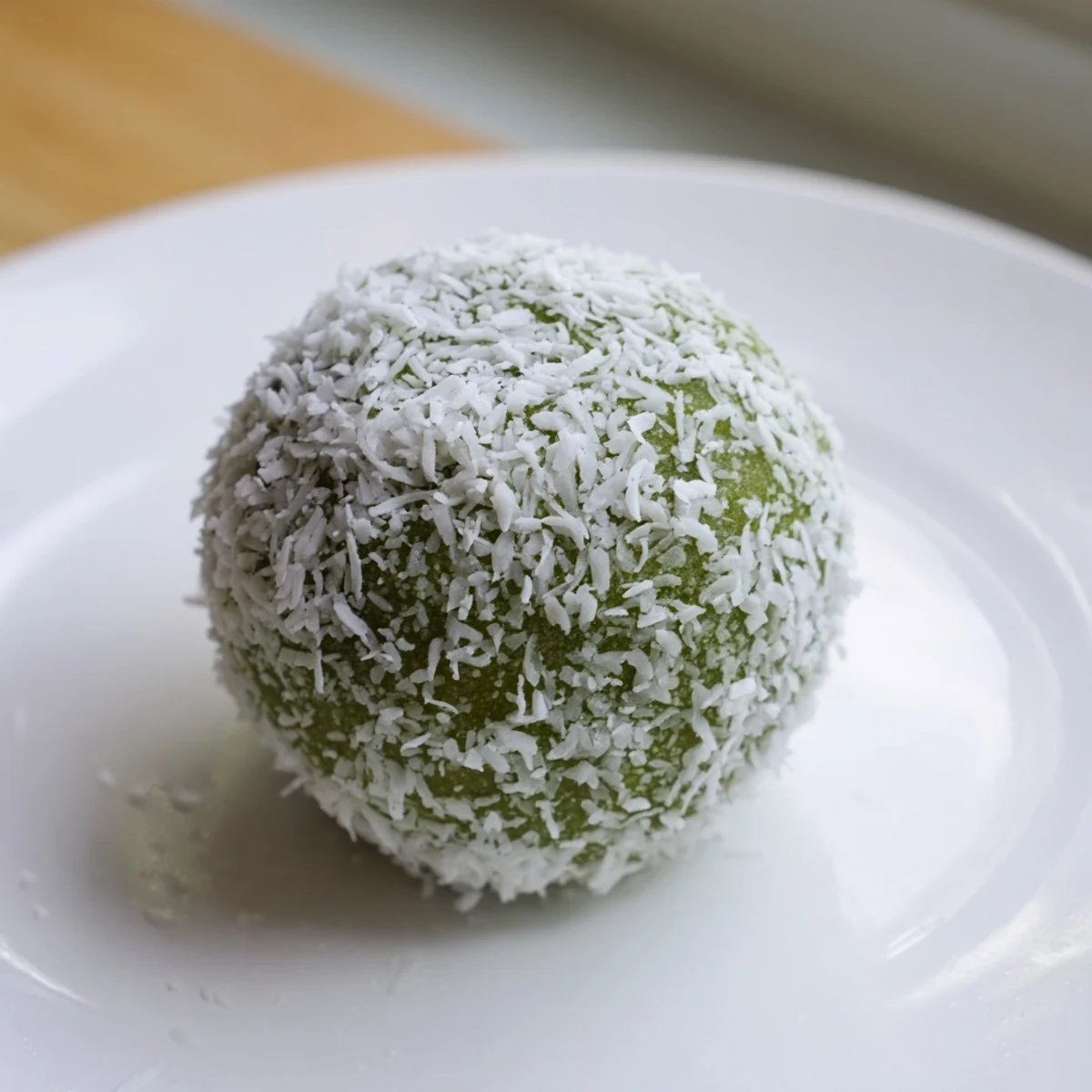 Creamy coconut matcha snowball fat bombs, rolled in coconut, offer a delightful low-carb dessert experience.