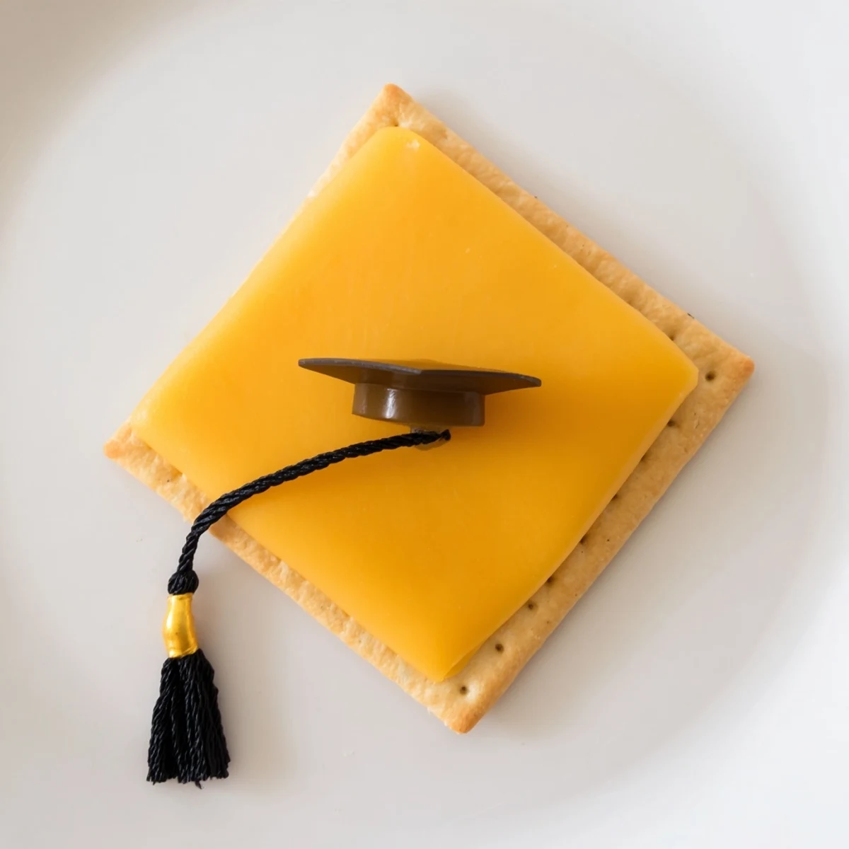 This photo features delicious Graduation Cap Snacks, perfect miniature appetizers for a graduation party spread.