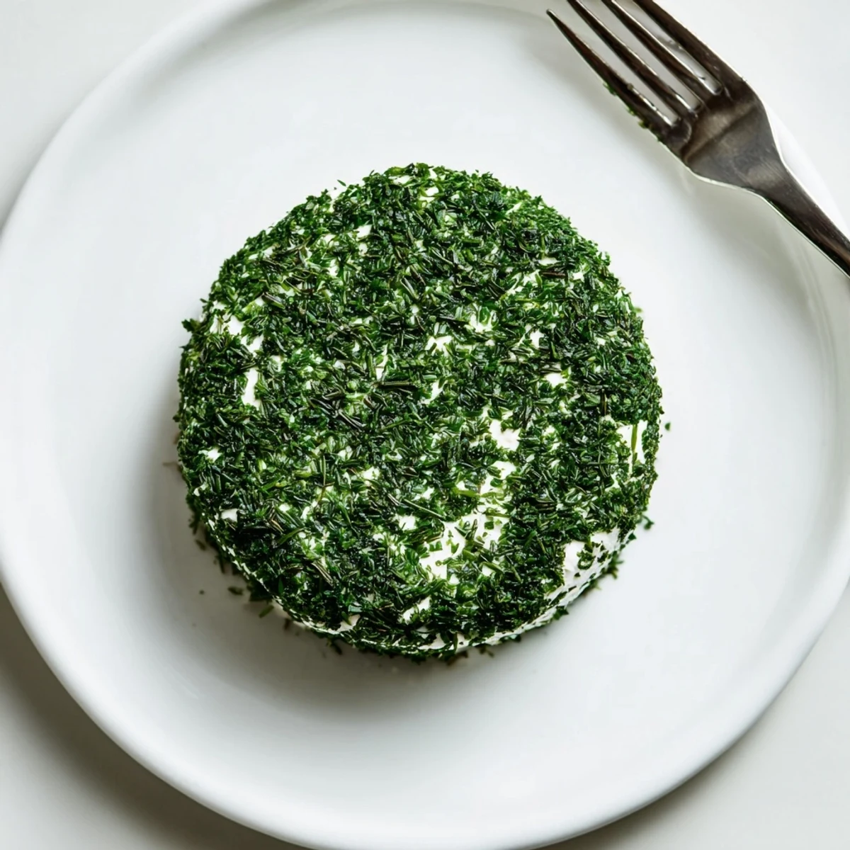Fresh parsley and dill coat goat cheese rounds, mimicking mossy stones for a whimsical "Mossy Stones" appetizer.