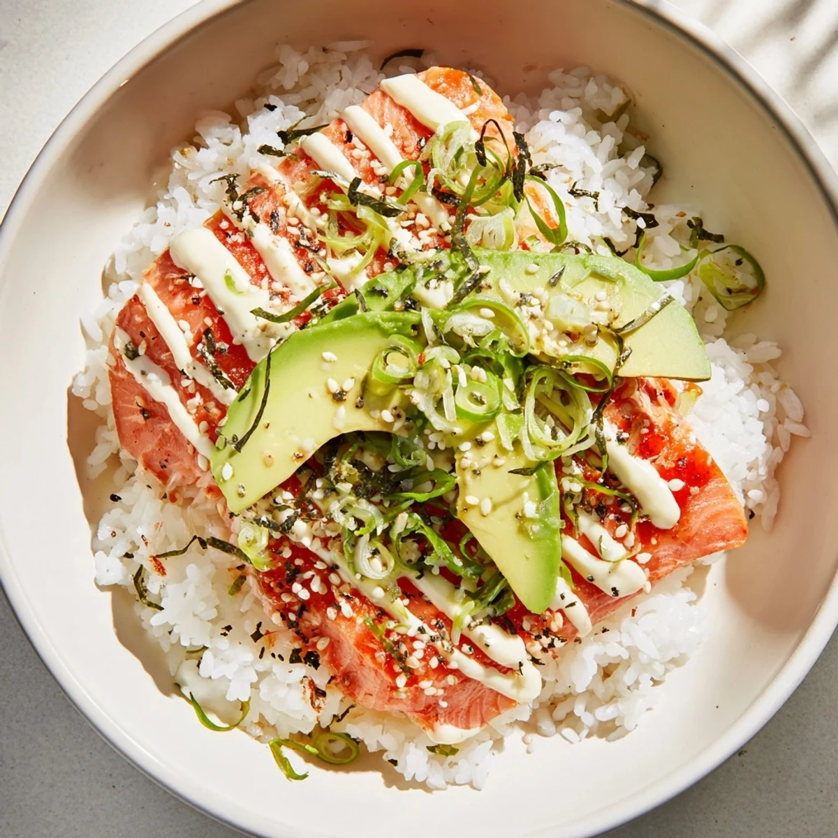 Classic Salmon Rice: A flavorful bowl with flaked salmon and perfectly seasoned rice, ready in minutes.