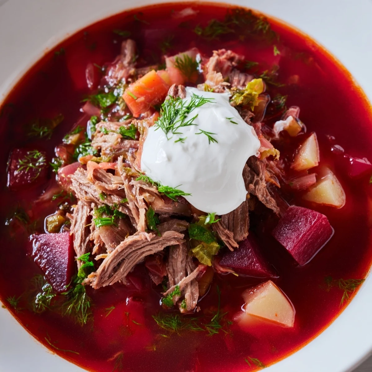 Ukrainian Borscht Beef Soup