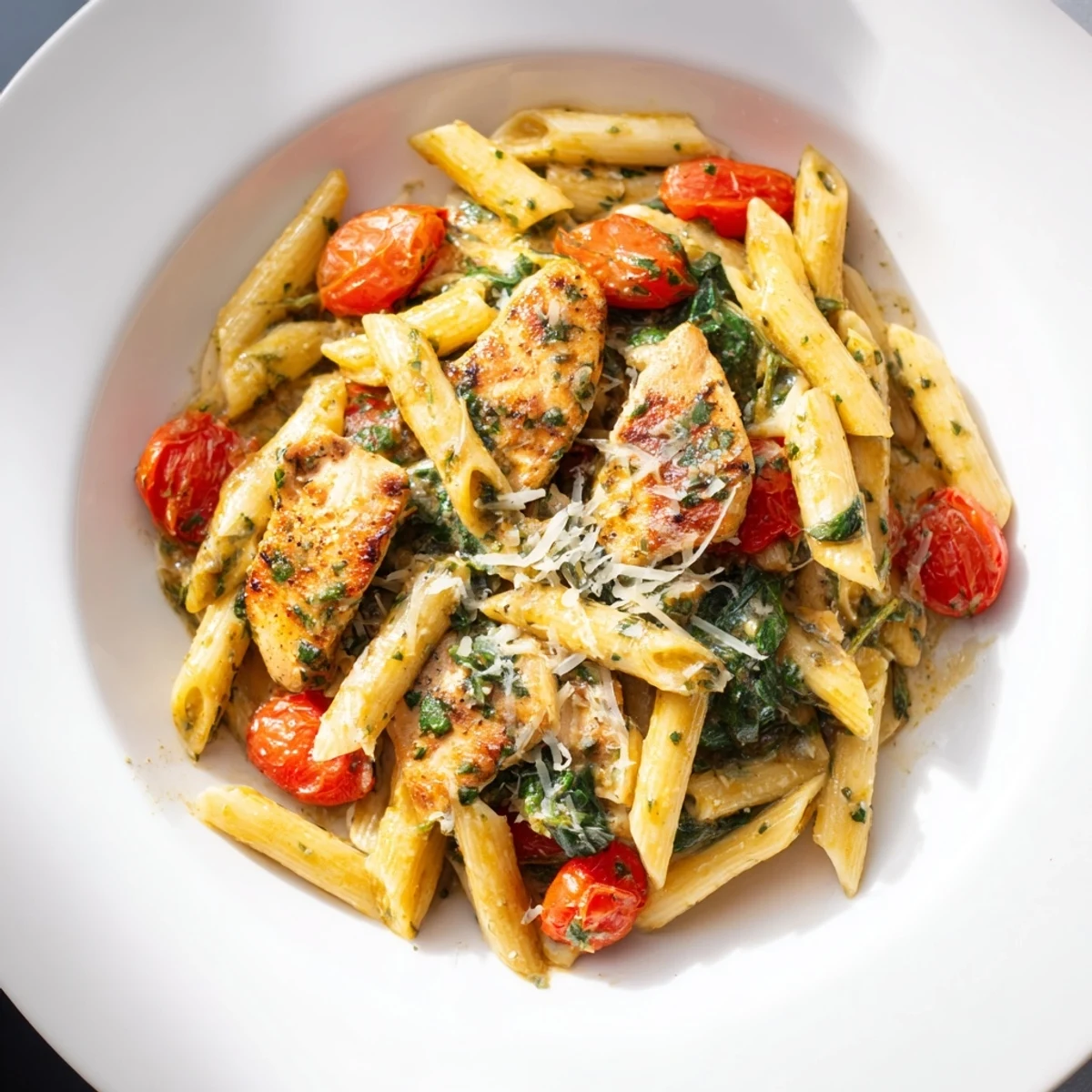 One-pan Lemon Herb Pasta Chicken with golden chicken and bright, flavorful sauce ready to serve.