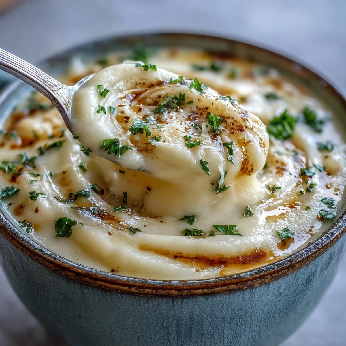 Creamy white bean and Parmesan soup, a comforting dish ideal for a cozy evening.