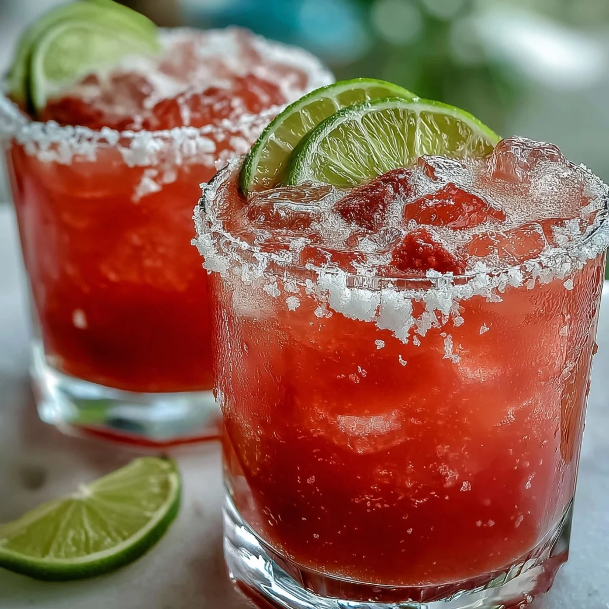 Best Guava Margarita in a salt-rimmed glass, garnished with lime and guava, ready to sip.