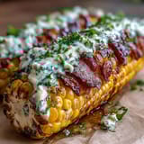 BBQ corn in foil with herb butter, grilled to juicy perfection and infused with fresh parsley, chives, and thyme.