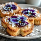 2. Buttery shortbread cookies adorned with colorful edible blooms, a beautiful treat for Easter dessert tables.  