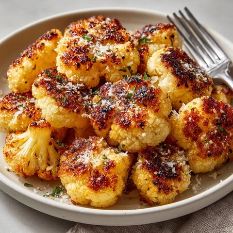 Golden Parmesan Cauliflower Bites arranged on a platter, ready for a crispy party snack.
