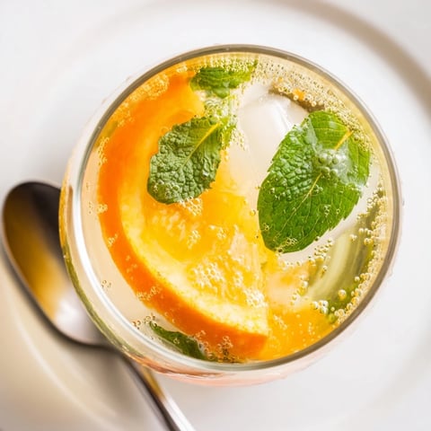 Refreshing probiotic soda mocktail with citrus and mint for summer enjoyment.  