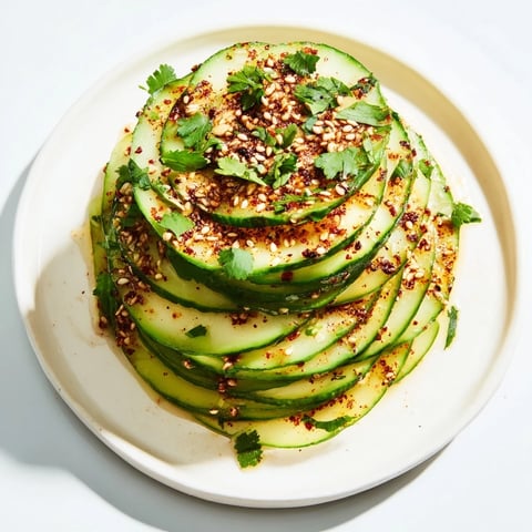 Jicama and Cucumber Slice Stack, beautifully layered with a vibrant lime-chili dressing, ready to enjoy.