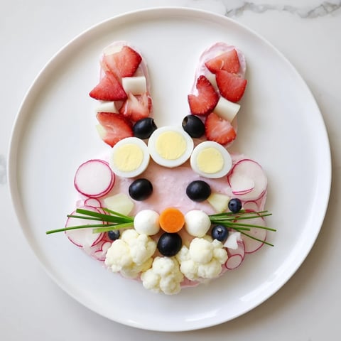 Festive Bunny Silhouette appetizer featuring fresh strawberries, perfect for Easter celebrations.