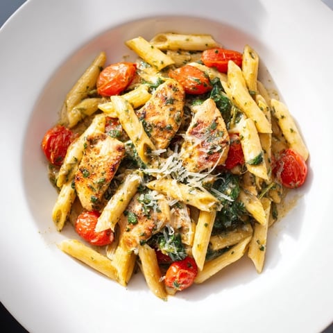 One-pan Lemon Herb Pasta Chicken with golden chicken and bright, flavorful sauce ready to serve.