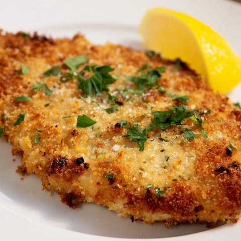 Golden, crispy Parmesan chicken cutlets, perfectly pan-fried for a delicious Italian-American dinner.