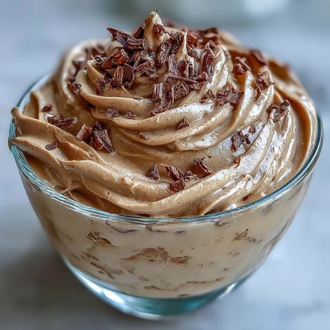 Silky Hojicha Mousse layered in a glass, topped with toasted tea leaves for a nutty aroma.