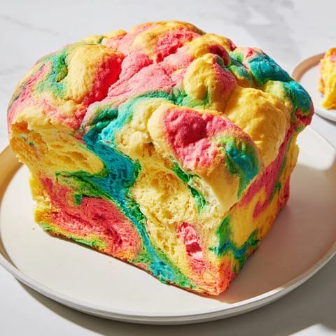 Vibrant Cloud Bread Rainbow creation captures fun colors for any festive occasion.  