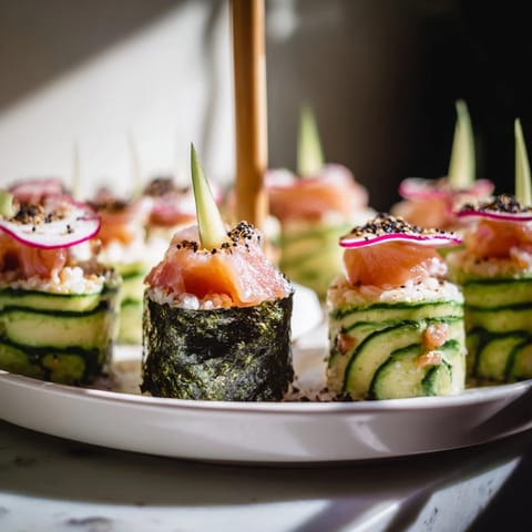 Delectable close-up of sushi sailboats, showcasing glistening fish and perfectly formed rice for your plate.