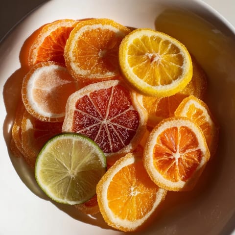 Close-up of vibrant Citrus Slices, showcasing orange, lemon, and lime, perfect for flavorful mocktail garnishes.