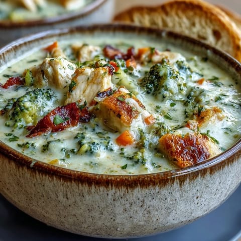 Hearty Best Chicken Broccoli Cheddar Soup, loaded with cheese and comforting flavors.