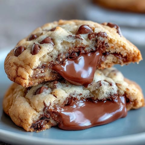 Chewy chocolate chip cookies stuffed with gooey Cadbury Creme Eggs, baked until golden and irresistible.