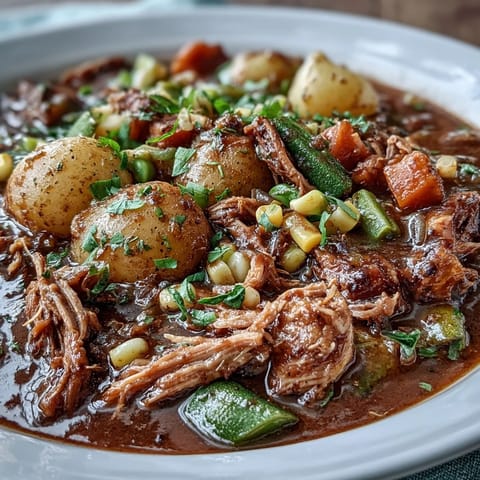 Classic Kentucky Derby Burgoo Stew, a warming Southern comfort food dish.
