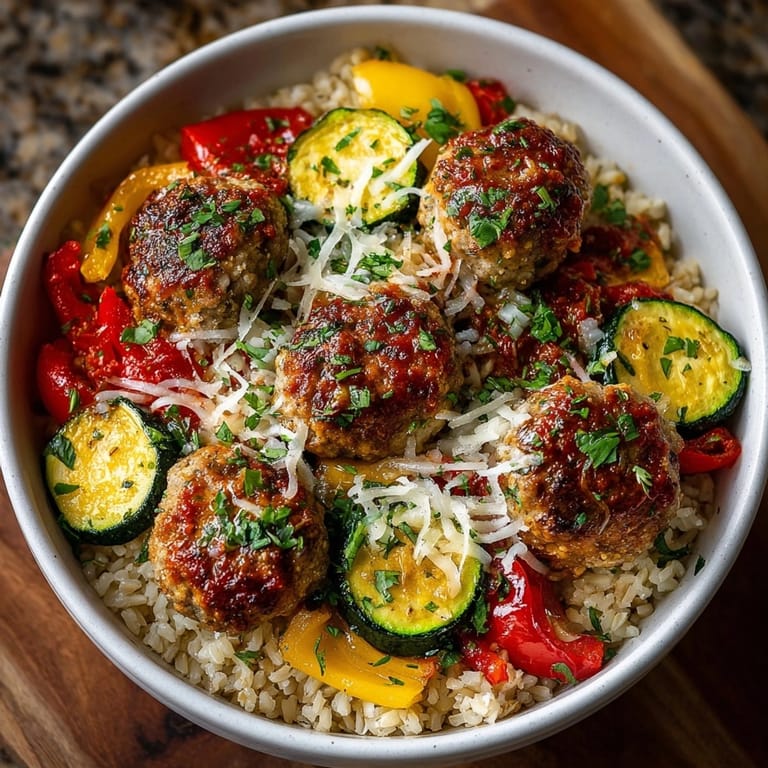 Enjoy easy and quick warm 30-Minute Turkey Meatball Sub meal prep bowls perfect for lunch or dinner.