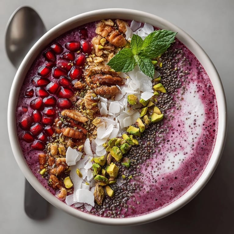 Enjoy a refreshing and healthy Cherry-Coded Holiday Smoothie Bowl, a festive breakfast with creamy texture and fresh flavors.