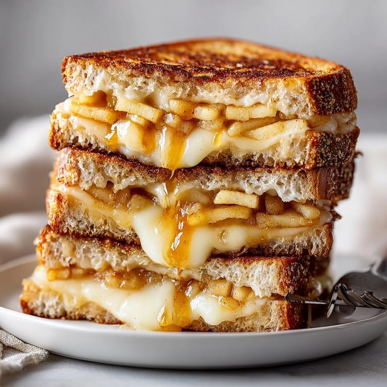 Sharp cheddar and sweet spiced apples create the perfect Spiced Apple Cinnamon Grilled Cheese sandwich.