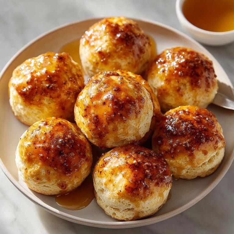 Fluffy Cinnamon Honey Butter Biscuits drizzled with sweet glaze, served as a comforting morning treat.