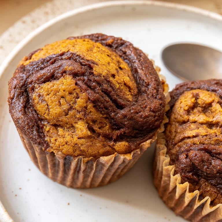 Deliciously spiced gingerbread pumpkin muffin swirls for your holiday dessert table.
