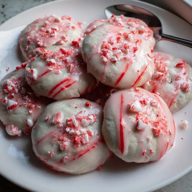 Delicious peppermint candy soda float cookies garnished with vibrant crushed peppermint treats.