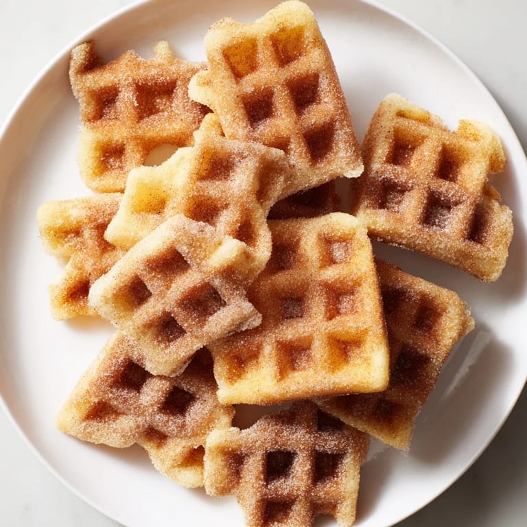 Picture perfect Express Cinnamon Sugar Churro Waffles; imagine the sweet, cinnamon-spiced aroma wafting through the kitchen.