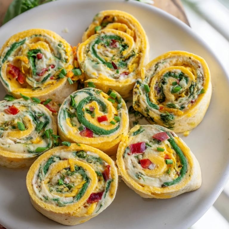 Sliced Cozy Scarf Holiday Pinwheel Wraps on a platter, showcasing the cheesy, veggie-packed swirl ready to serve.