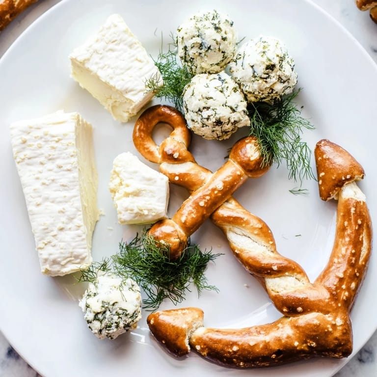 See this stunning Anchor Maritime Board, a creative appetizer with an anchor design on a large platter.