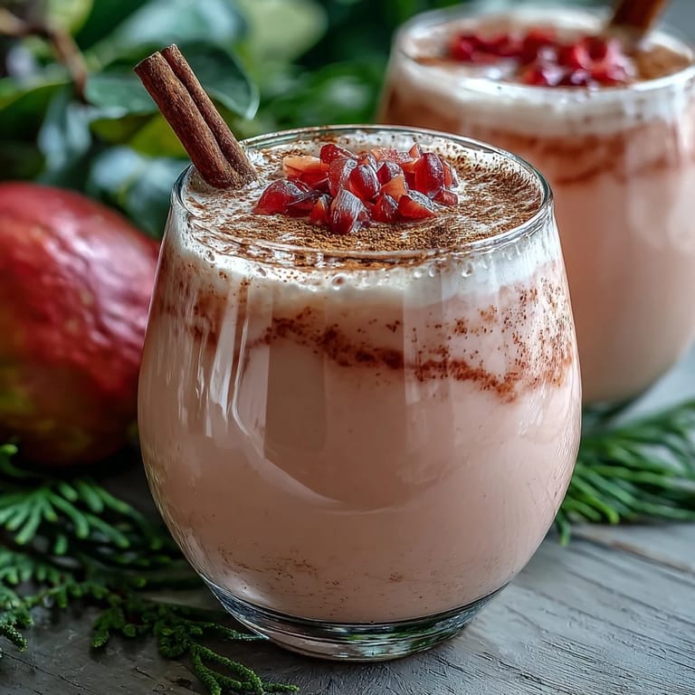 A blender ready for Guava Coquito, blending coconut milk, guava marmalade, and white rum.