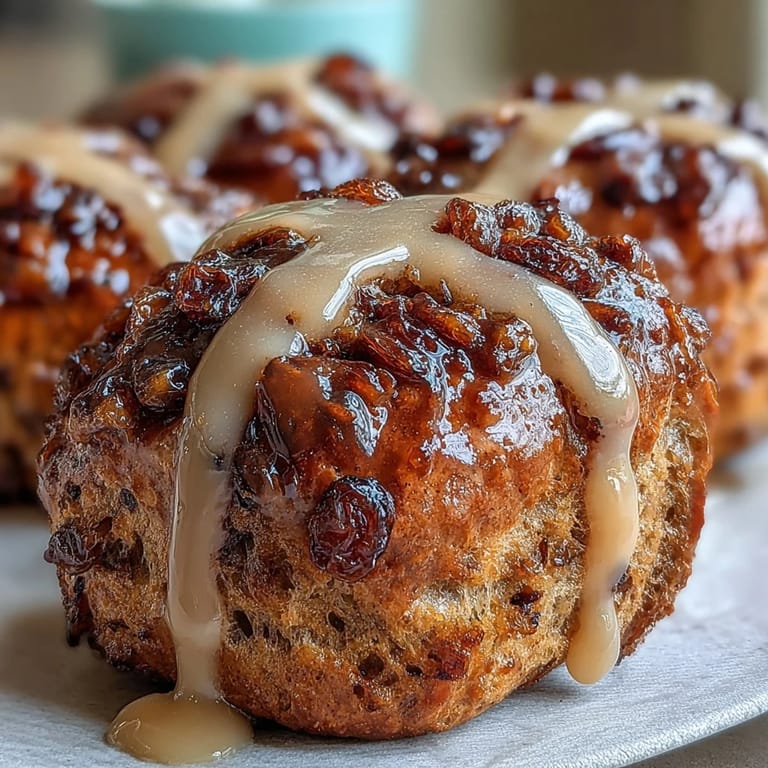 Fluffy hot cross buns with a hint of cinnamon, currants, and a sweet orange glaze.