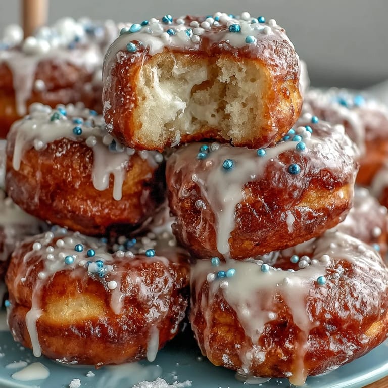 Festive donut tower adorned with colorful sprinkles, a delightful grad party centerpiece.