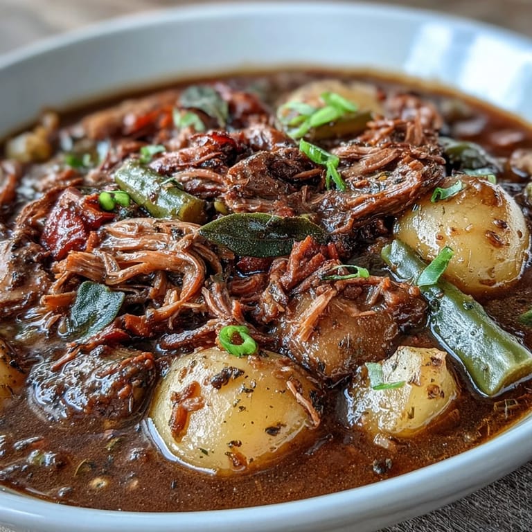 Devour a rich bowl of Kentucky Derby Burgoo Stew perfect for gatherings.