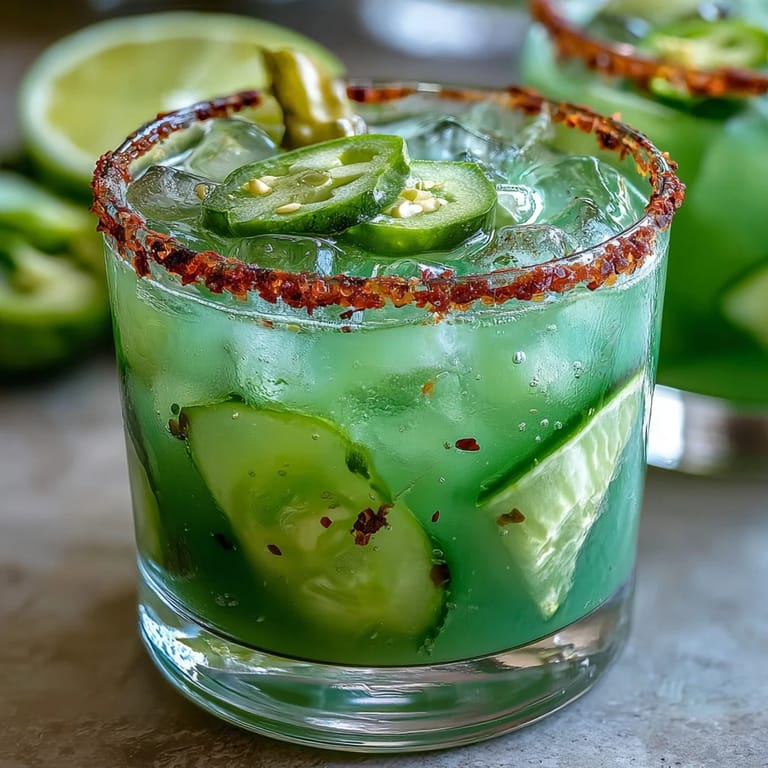 Sip this easy Viral Pickle Margarita Mocktail, bursting with lime and dill pickle brine.