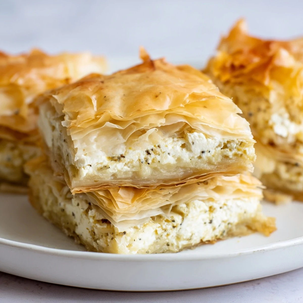 Golden, flaky Bulgarian Banitsa: a savory pastry with a warm, cheesy egg filling, perfect for brunch.