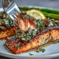 One Pan Lemon Herb Salmon with asparagus, roasted to perfection on a single tray for an easy, healthy dinner.  